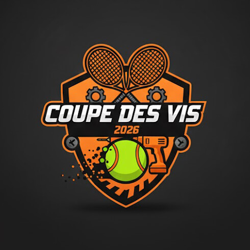 Logo Coupe des Vis : identité visuelle détournant les codes du tennis pour l'univers du bricolage